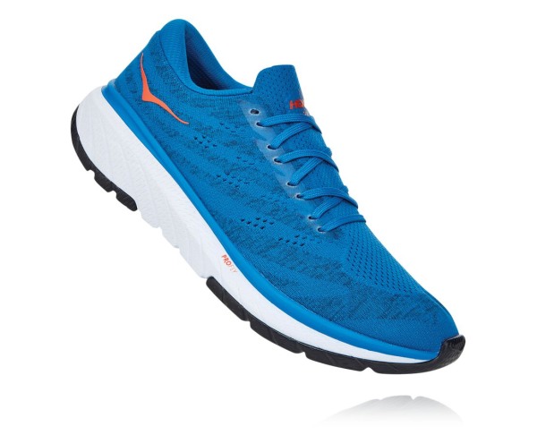 Hoka One One Cavu 3 Mens UK - Royal / White Running Shoes - BKFMI1462